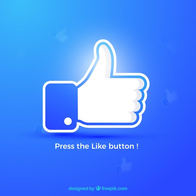 Facebook thumb вверх, как фон в цветах градиента