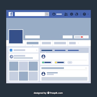 Facebook web interface with minimalist design