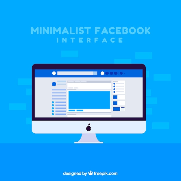 Веб-интерфейс Facebook с минималистским дизайном