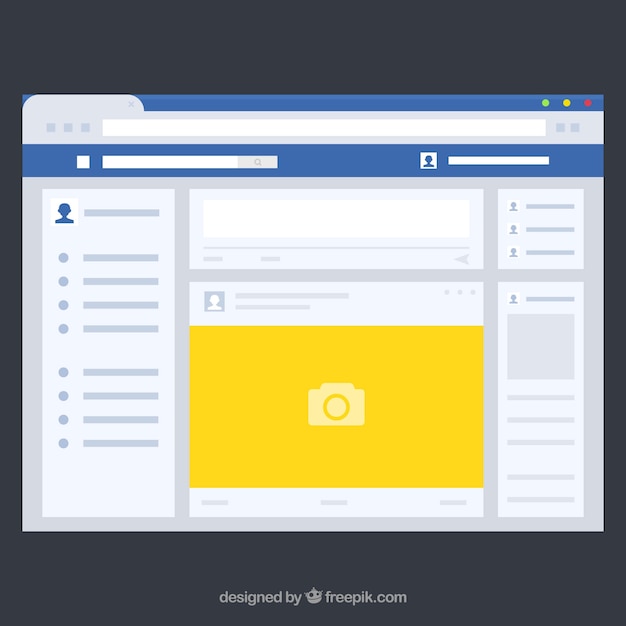 ミニマリストデザインによるFacebookのWebインターフェイス