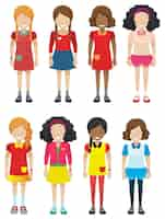 Free vector faceless female kids