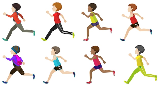 Free vector faceless kids running