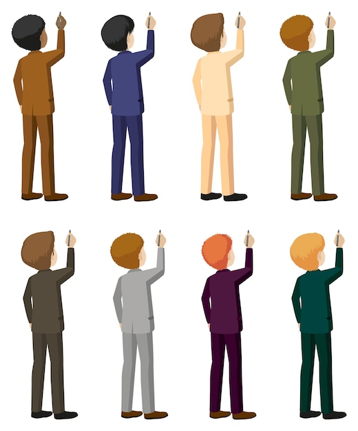 Free vector faceless people writing