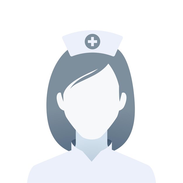 A faceless portrait of a nurse. Isolated Vector Illustration