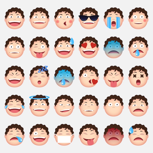 Free vector faces emoticons collection