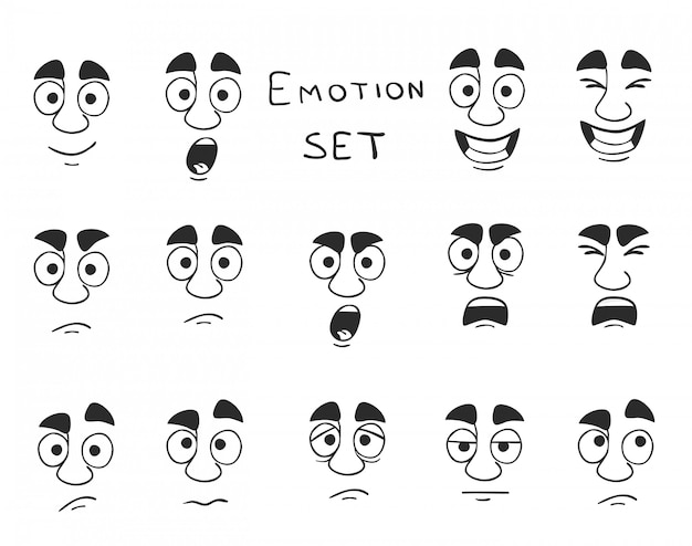 Free vector facial avatar emotions set