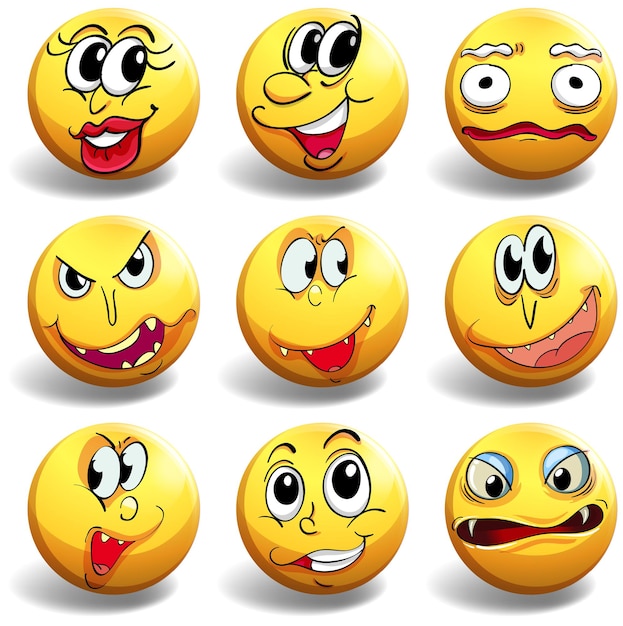 Facial expression on yellow ball