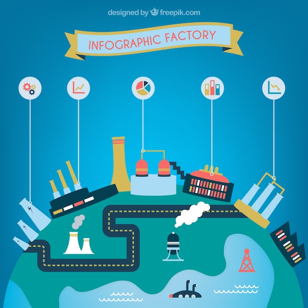 Free vector factory infographic