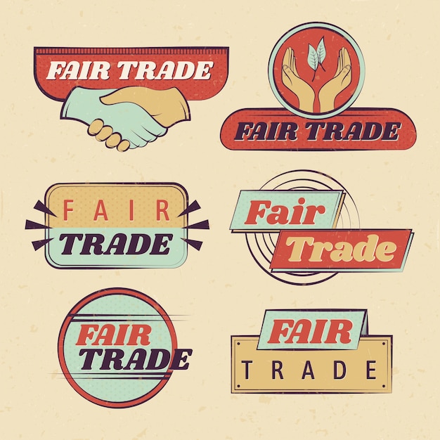 Дизайн набора этикеток справедливой торговли