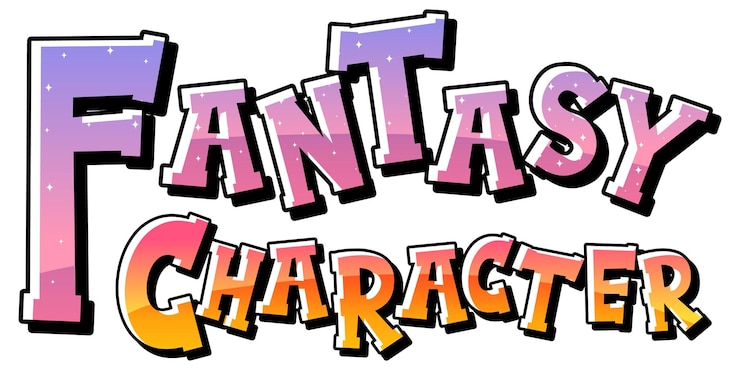 Free Vector fairy character gradient logo on white background