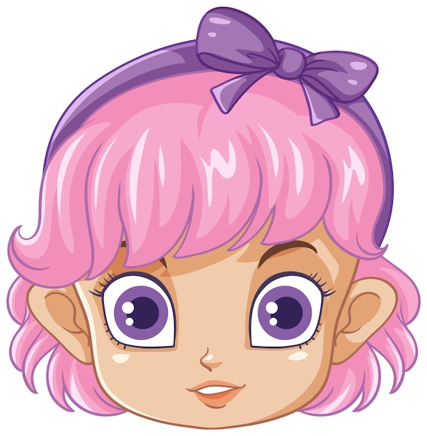 Free vector fairy girl with pink hair cartoon character