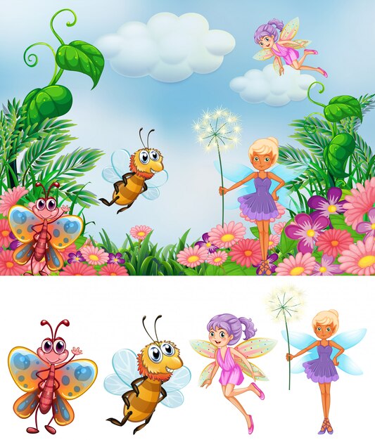 Fairy in nature background