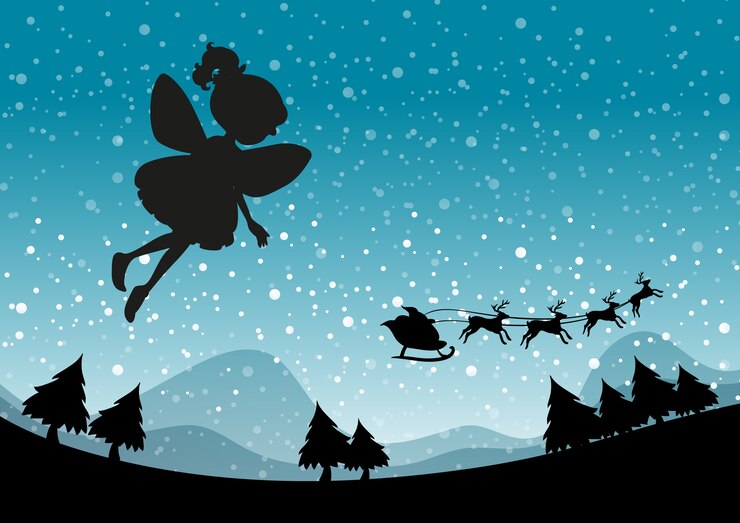 Free Vector fairy silhouette in nature background