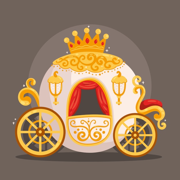 Free vector fairy tale carriage illustration