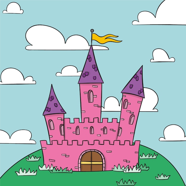 Бесплатное векторное изображение Концепция сказочного замка