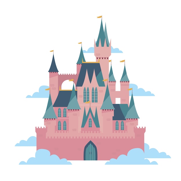 Free vector fairy tale castle concept