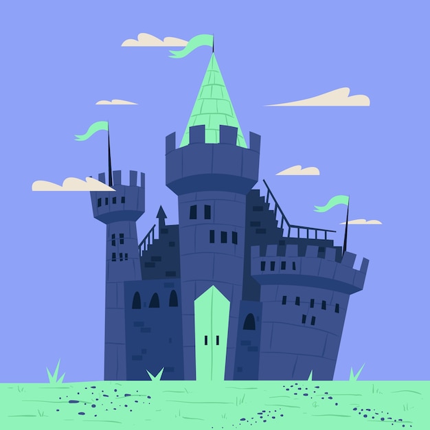 Free vector fairy tale castle illustration