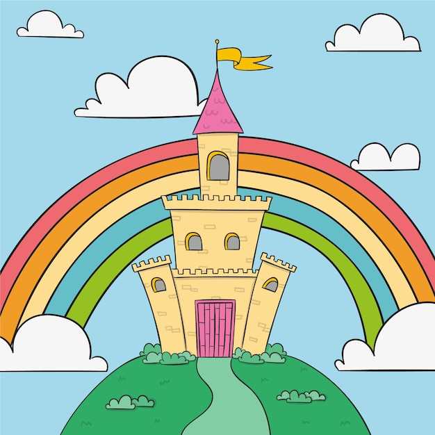 Сказочный замок с радугой