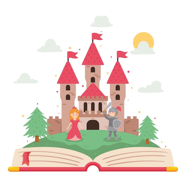 Free vector fairy tale concept with book