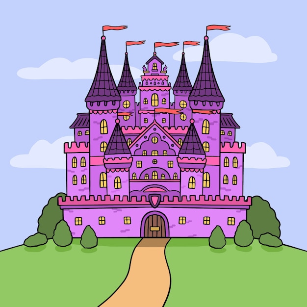 Fairy tale fortress illustration