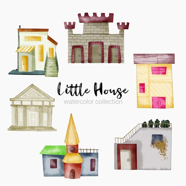 Free vector fairy tale houses fantasy forest cabin imagination village