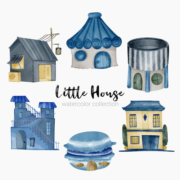 Free vector fairy tale houses fantasy forest cabin imagination village