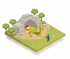 Free vector fairy tale isometric