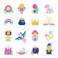 Free vector fairy tale set