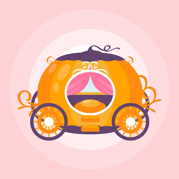 Free vector fairy tale wagon illustration