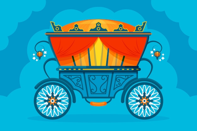 Free vector fairytale carriage illustrated design