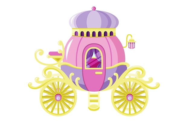 Free vector fairytale carriage illustrated theme