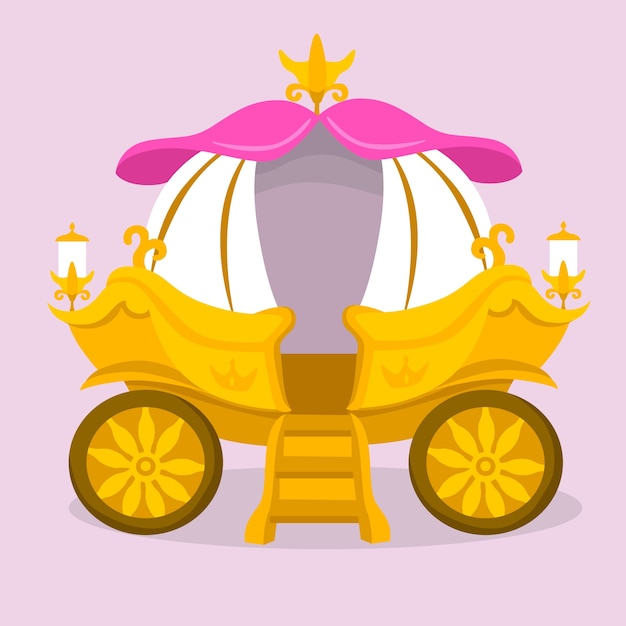 Free vector fairytale carriage illustration theme