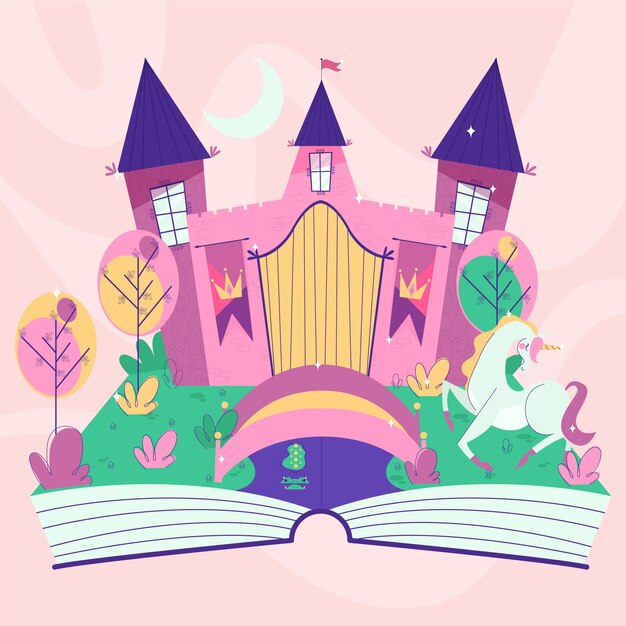 fairytale castle in a book