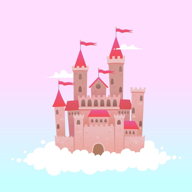 Fairytale castle on clouds