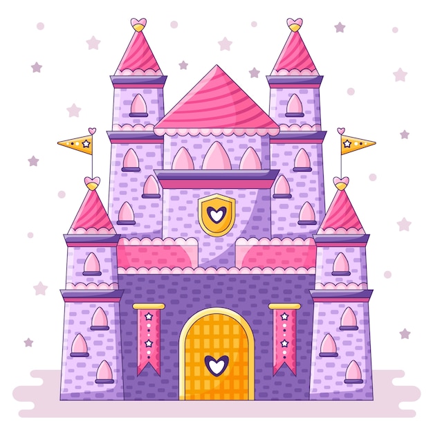 Free vector fairytale castle concept