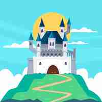 Free vector fairytale castle concept