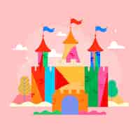 Free vector fairytale magic castle