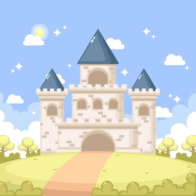 Free vector fairytale magic castle