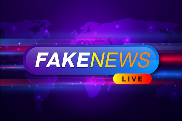 Free vector fake news live banner