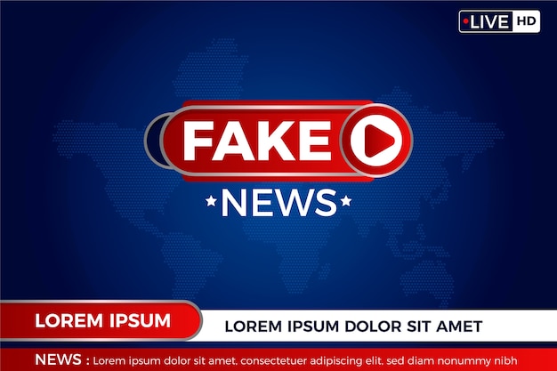 Fake news over world map live stream