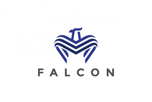 Логотип Falcon Линейный стиль