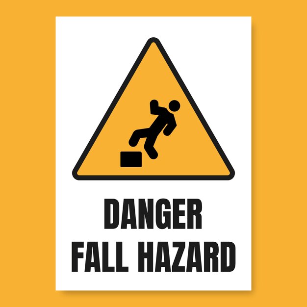 Fall hazard vertical sign