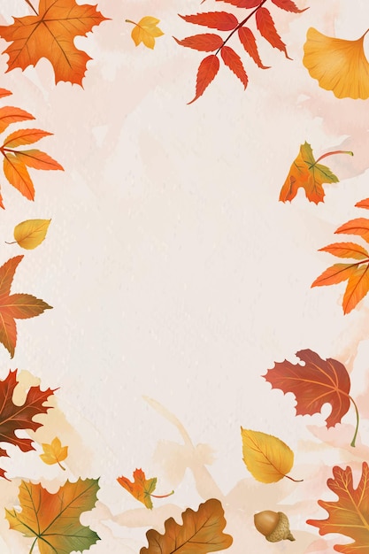 秋の葉ベージュの背景ベクトル