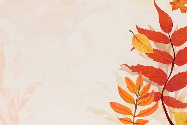 Free vector fall leaves beige background vector