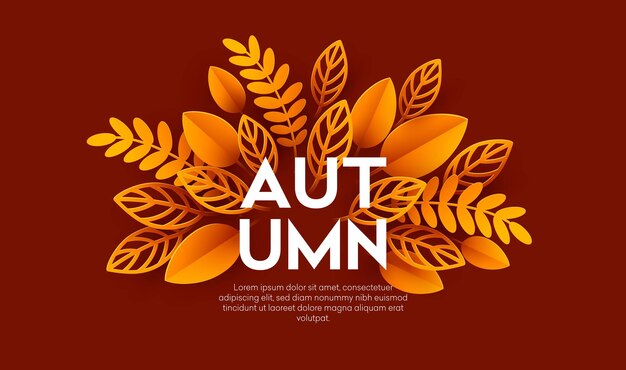 Fall sale background design with colorful paper cut autumn leaves. vector illustration eps10 Premium Vector