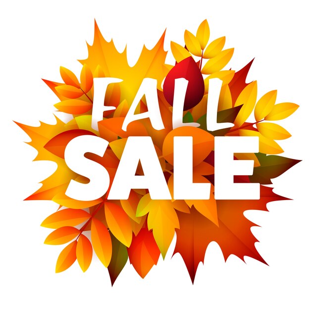 Fall sale seasonal leaflet with bunch of leaves