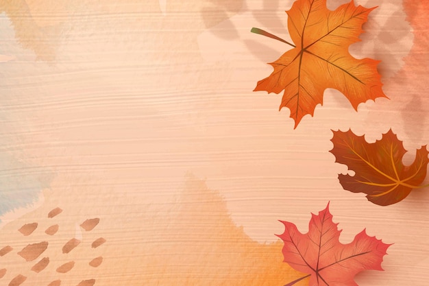 Fall season background vector with maple leaves