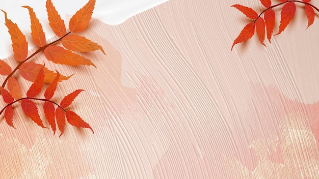 Бесплатное векторное изображение Осенний сезон фон вектор с листьями сумаха
