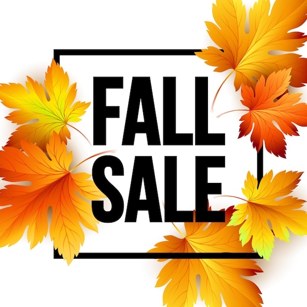 Free vector fall seasonal sale card