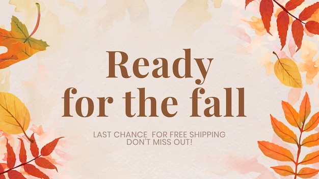 Free vector fall sell template vector for blog banner ready for the fall